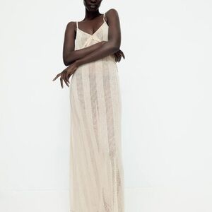 Zara Crochet Cream Lace Dress